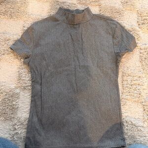 One Step Ahead Gray Mock Neck Tee